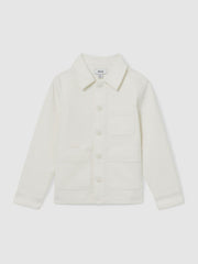 Cotton-Blend Work Jacket Off White | Children & Baby
