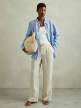 Linen Button-Through Shirt Blue | Women