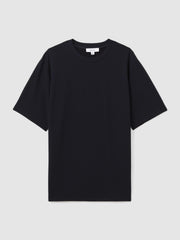 Textured Crew-Neck T-Shirt Navy | Men