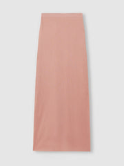 Carrie Pink Anna Quan Sheer Ribbed Knitted Midi Skirt Pink | Women