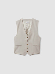 Slim Fit Single Breasted Waistcoat Stone | Men