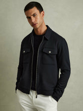 Interlock Jersey Zip-Through Jacket Navy Blue | Men