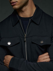 Interlock Jersey Zip-Through Jacket Navy Blue | Men