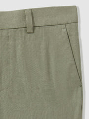 3-9 yrs Slim Fit Linen Adjustable Trousers Apple | Children & Baby