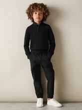 3-9 yrs Merino Wool Half-Zip Funnel Neck Jumper Black | Children & Baby