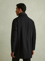 Hybrid Removable Funnel Neck Overcoat Black | Men