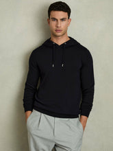 Merino Wool Drawstring Hoodie Navy | Men