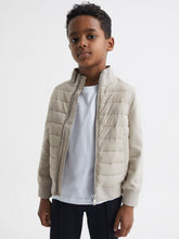 3-9 yrs Funnel Neck Quilted Hybrid Jacket Stone | Children & Baby