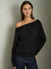 Asymmetric Draped Knitted Jumper Black | Women