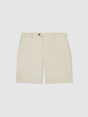 Cotton Chino Shorts With Stretch Stone | Men