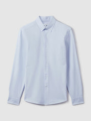 Slim-Fit Button-Down Collar Cotton Oxford Shirt Soft Blue | Men