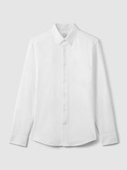 Slim-Fit Button-Down Collar Cotton Oxford Shirt White | Men