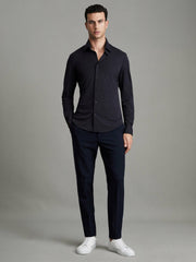 Regular Fit Button-Through Travel Shirt Navy | Men