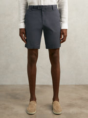 Cotton Chino Shorts with Stretch Airforce Blue | Men