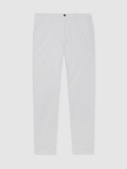 Slim Fit Washed Cotton Blend Chinos White | Men