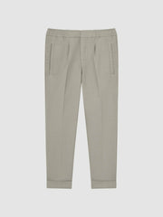 9-14 yrs Relaxed Elasticated Trousers with Turn-Ups Taupe | Children & Baby