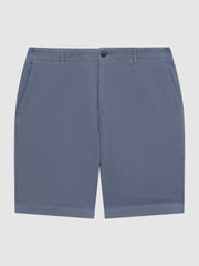 Cotton-Linen Blend Shorts Airforce Blue | Men