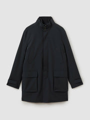 Hybrid Removable Funnel Neck Overcoat Navy | Men