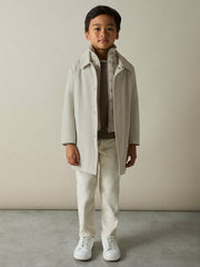 13-14 yrs Gabardine Coat with Removable Gilet Stone | Children & Baby