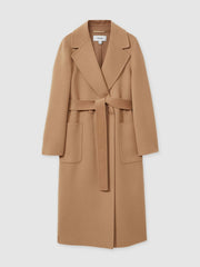 Petite Wool Blend Double Breasted Blindseam Coat Light Camel | Women