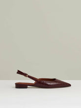 Leather Slingback Ballerina Pumps Oxblood | Women