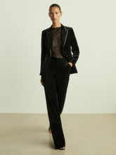 Velvet Flared Suit Trousers Black | Women