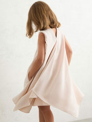 3-9 yrs High-Neck Drape Back Dress Pink | Children & Baby