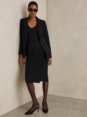 Petite Tailored Midi Suit Skirt Black | Women
