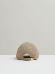 Wool Blend Flannel Baseball Cap Taupe | Women