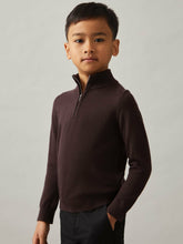 9-13 yrs Merino Wool Half-Zip Funnel Neck Jumper Dark Bordeaux | Children & Baby