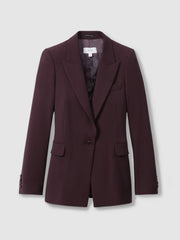 Petite Tailored Single Breasted Suit Blazer Berry | Women