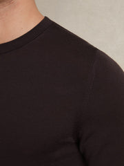 Merino Wool Crew Neck Jumper Dark Bordeaux | Men
