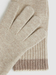 Wool Blend Tipped Gloves Taupe | Women