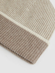 Wool Blend Tipped Beanie Taupe | Women