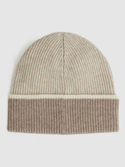 Wool Blend Tipped Beanie Taupe | Women