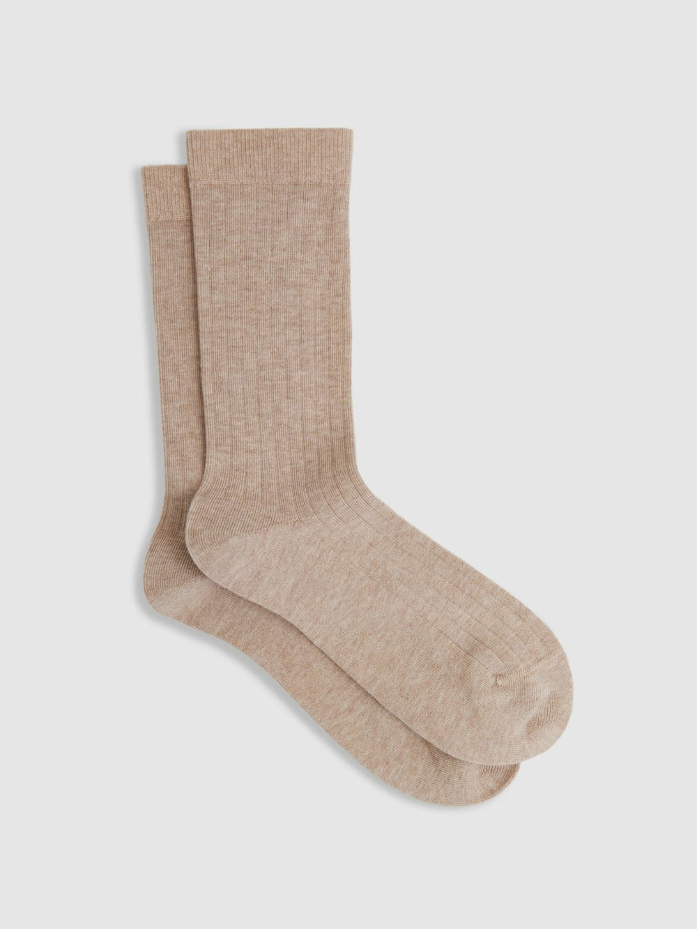 Cotton Blend Ribbed Loafer Socks Oatmeal | Women