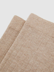 Cotton Blend Ribbed Loafer Socks Oatmeal | Women
