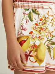 13-14 yrs | NYBG Satin Floral-Print Shorts Ivory | Children & Baby
