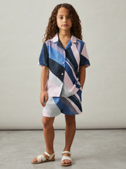 9-13 yrs Printed Cuban Collar Shirt Blue Print | Children & Baby