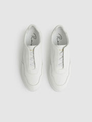 Leather Elasticated-Lace Trainers White | Men