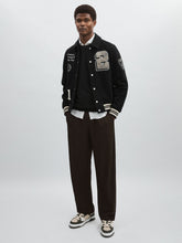 Les Deux Wool-Blend Varsity Jacket Black | Men