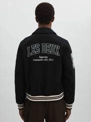 Les Deux Wool-Blend Varsity Jacket Black | Men