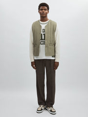 Les Deux Quilted Technical Gilet Green | Men
