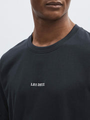 Les Deux Cotton Logo T-Shirt Navy Blue | Men