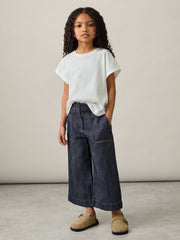 4-9 yrs Cotton-Linen Wide Leg Trousers Indigo | Children & Baby