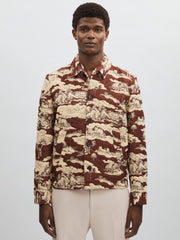 Les Deux Woven Ruins Overshirt Red/Cream | Men