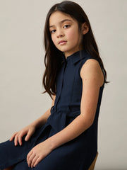 4-9 yrs Tie-Waist Collared Dress Blue | Children & Baby