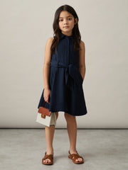 9-13 yrs Tie-Waist Collared Dress Blue | Children & Baby