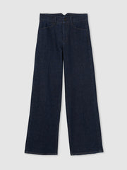 Paige Petite Wide-Leg Jeans Dark Edinburgh Blue | Women