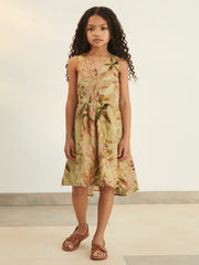 9-13 yrs | NYBG Floral-Print Midi Dress Khaki | Children & Baby